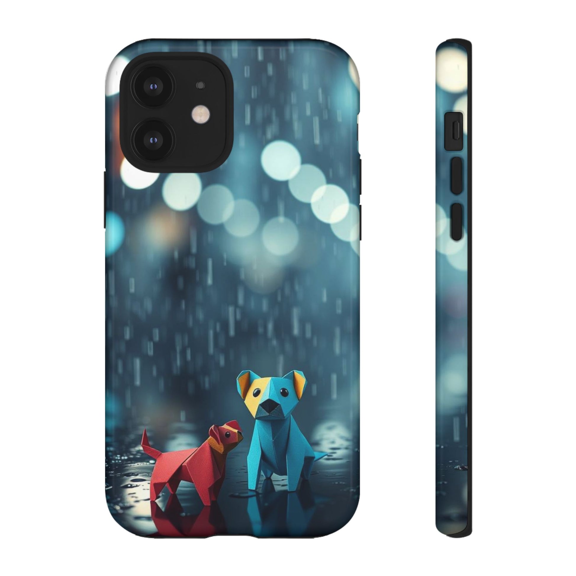 Cute Origami ’Wee Pals’ Design Phone Case - Blue Phone Case - iPhone 12 / Glossy