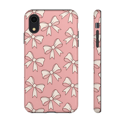 Chic Blush Pink Bow Pattern Phone Case