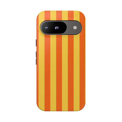 Trendy Orange & Yellow Stripe Pattern Phone Case - Yellow Phone Case - Google Pixel 9 / Glossy