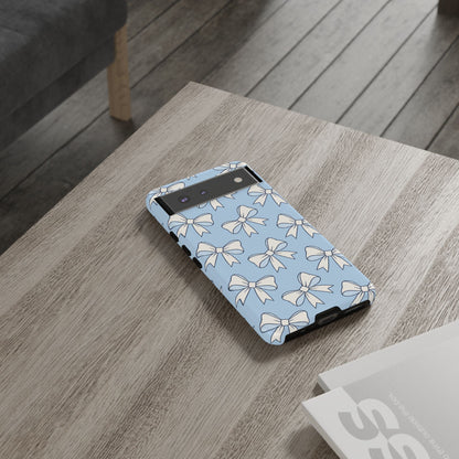 Chic Powder Blue Bow Pattern Phone Case