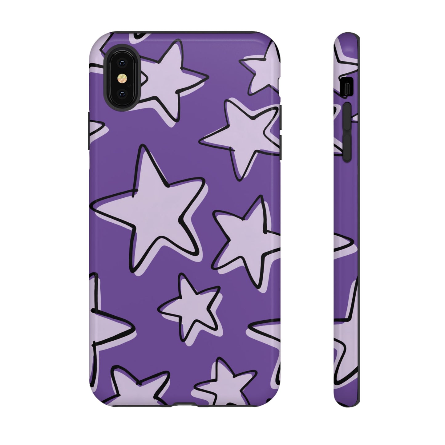 Violet Purple Doodle Star Phone Case