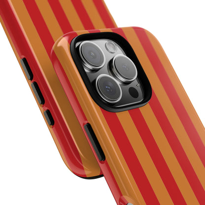Orange & Red Stripe Pattern Phone Case - Orange Phone Case