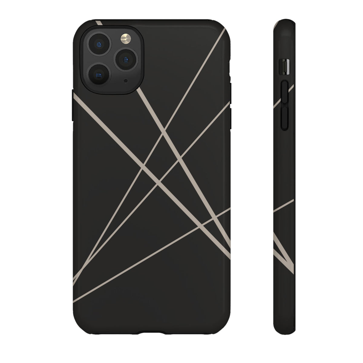 Abstract Black with Grey Lines Phone Case - Black Phone Case - iPhone 11 Pro Max / Glossy