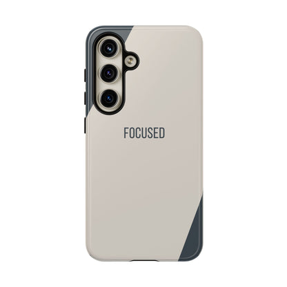 Samsung Galaxy S24 / Glossy Phone Case - Sassy Statement Case ’Focused’ in Beige & Blue