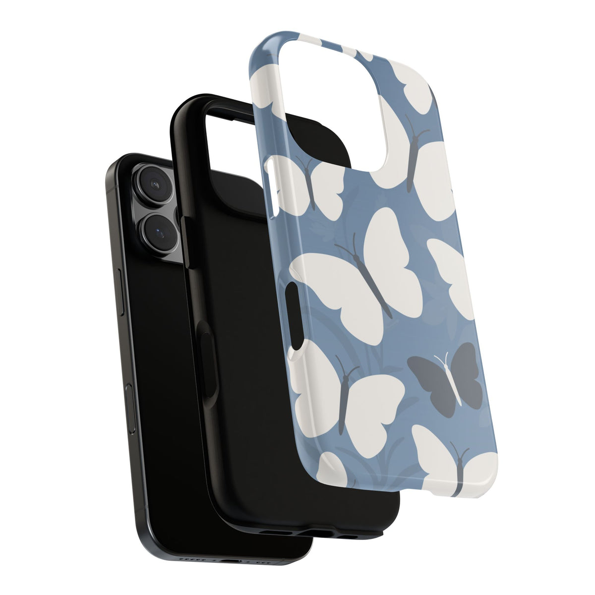 Minimalist Light Blue Butterfly Pattern Phone Case - Blue Phone Case