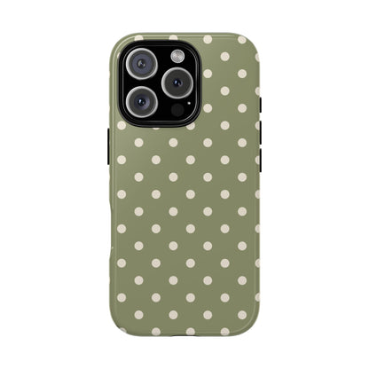Green & White Dot Pattern Phone Case