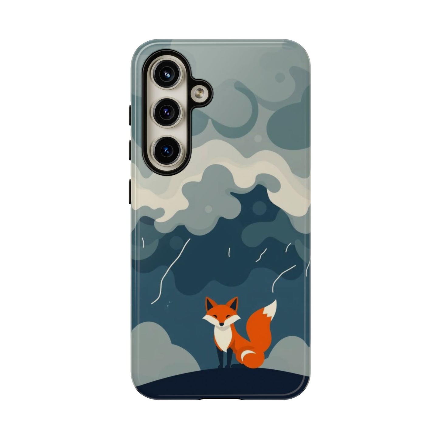 Samsung Galaxy S24 / Glossy Phone Case - Stormy Fox Design Phone Case
