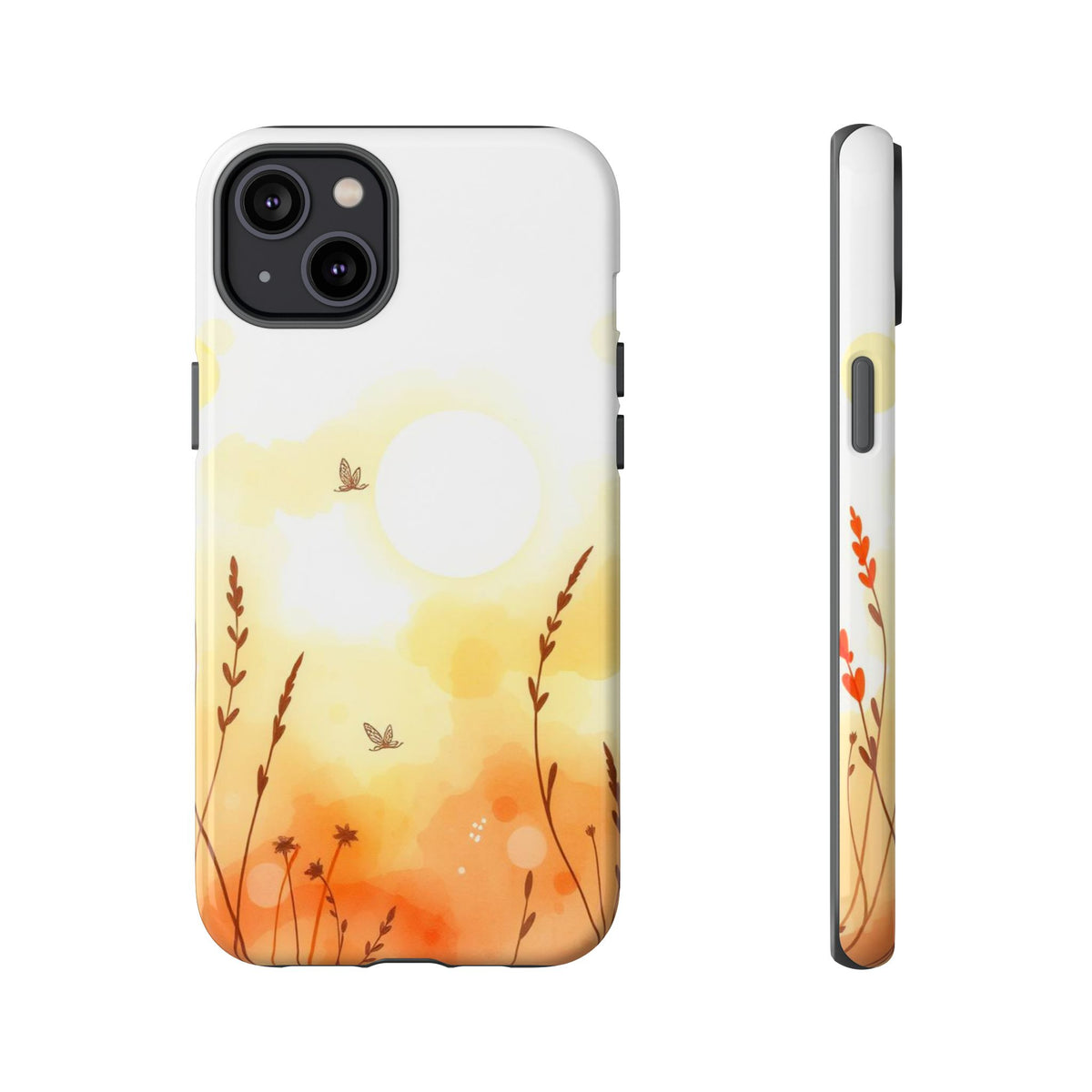 Boho Chic Watercolour Wildflower Pattern Phone Case - Multicolor Phone Case - iPhone 14 Plus / Glossy