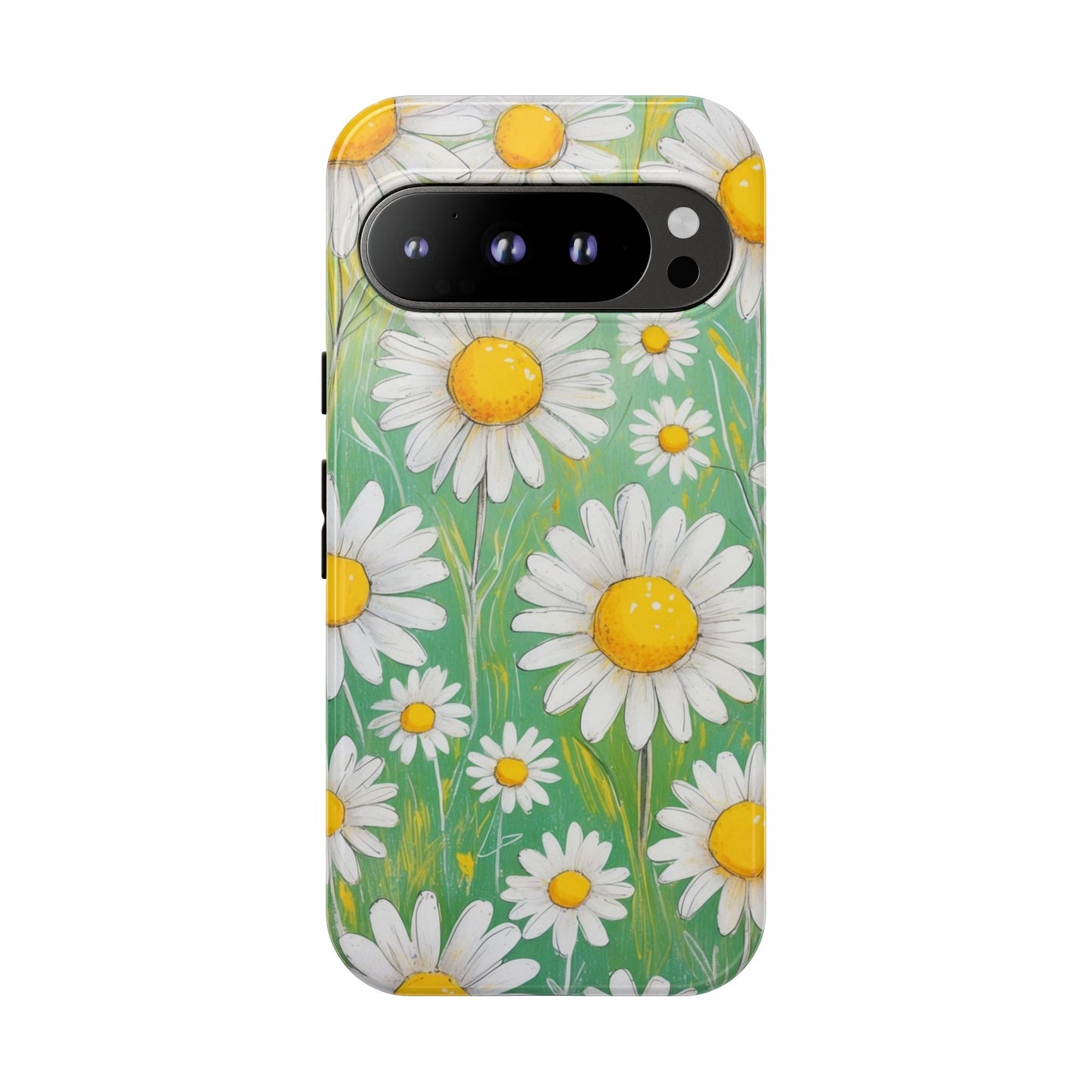 Google Pixel 9 Pro / Glossy Phone Case - Daisies Floral Pattern 4 Phone Case