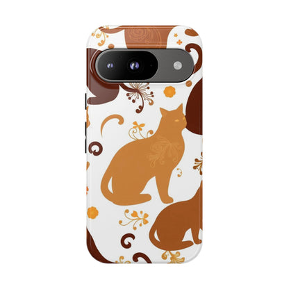 Google Pixel 9 / Glossy Phone Case - Abstract Cat Pattern Phone Case