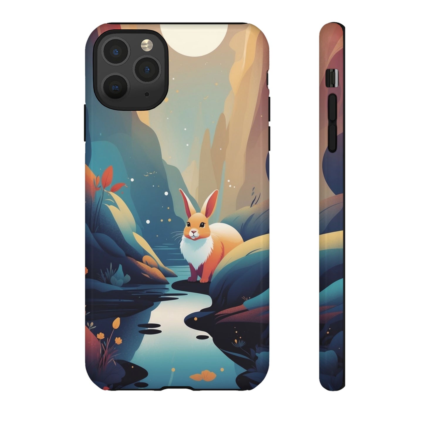 iPhone 11 Pro Max / Glossy Phone Case - Stylised Rabbit Design Phone Case