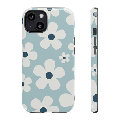 Cute Light Blue Daisy Pattern Phone Case - Blue Phone Case - iPhone 13 / Glossy