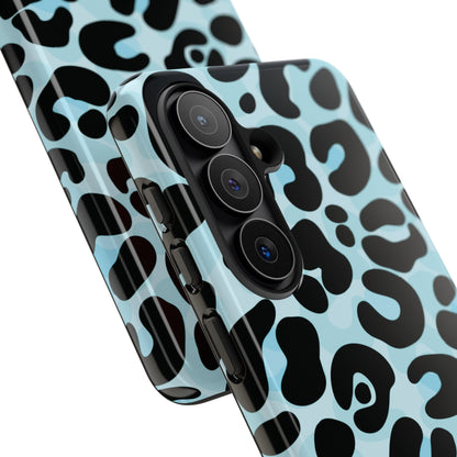 Cool Aqua Leopard Print Phone Case