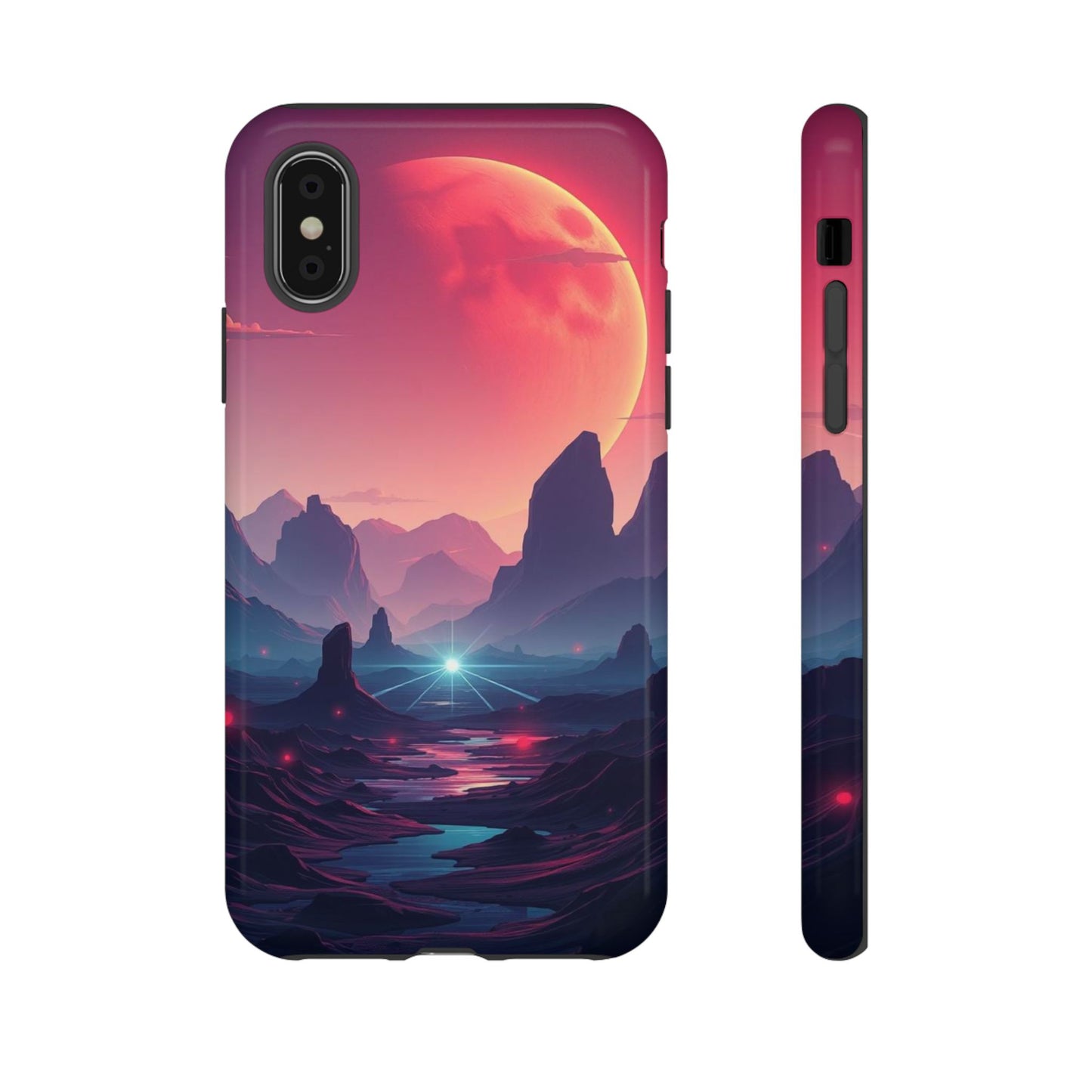 iPhone X / Glossy Phone Case - Alien Moon Landscape Design Phone Case
