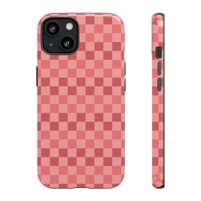 Bold Pink Small Checked Pattern Phone Case - Pink Phone Case - iPhone 13 / Glossy