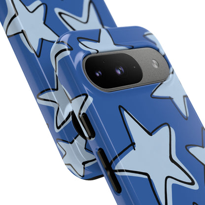 Cobalt Blue Doodle Star Phone Case