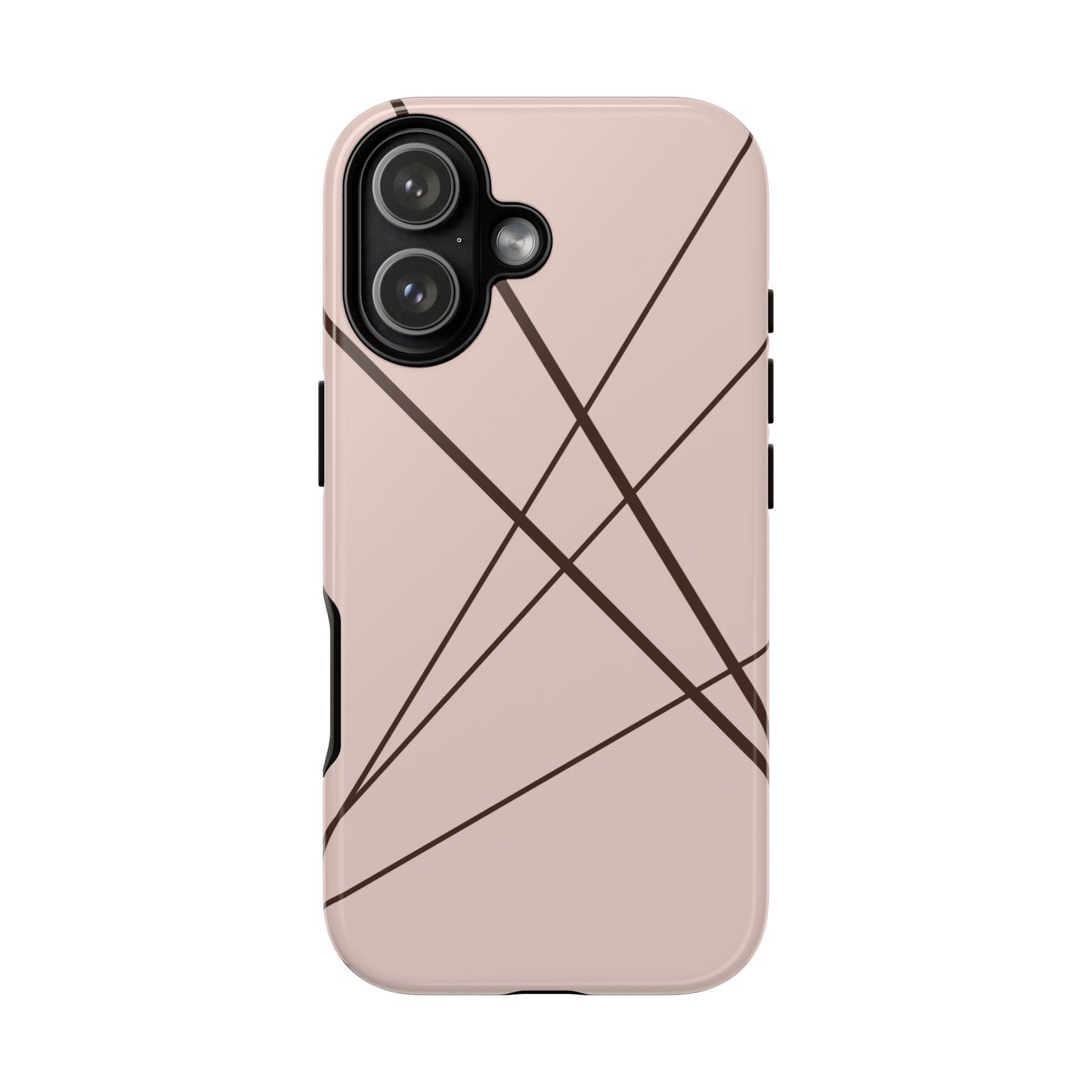 Abstract Pink with Brown Lines Phone Case - Pink Phone Case - iPhone 17 / Glossy
