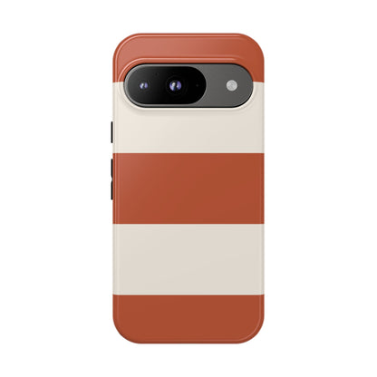 Google Pixel 9 / Glossy Phone Case - Terracotta Horizontal Stripe Pattern Phone Case