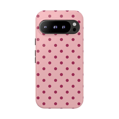Pink with Red Dot Pattern Phone Case