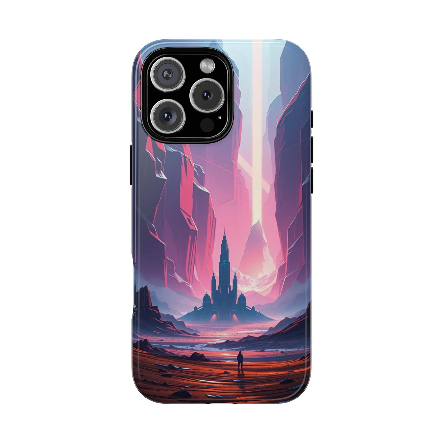 iPhone 16 Pro Max / Glossy Phone Case - Alien Fortress Design Phone Case