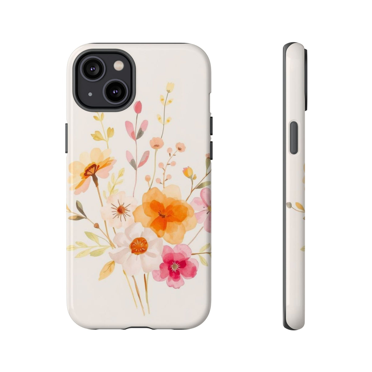 Boho Chic Watercolour Flower Pattern Phone Case - Multicolor Phone Case - iPhone 14 Plus / Glossy
