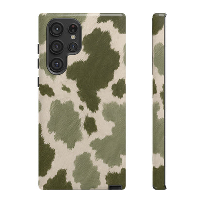 Stylish Olive Green Cow Print Phone Case