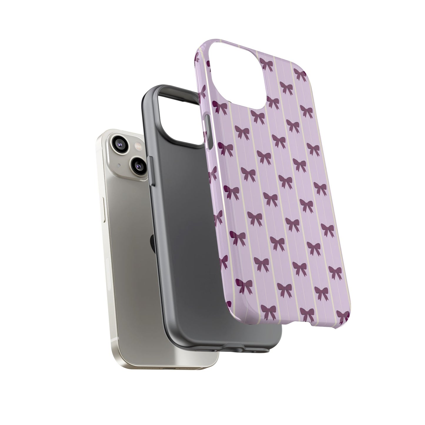 Retro Plum Purple Bow Pattern Phone Case