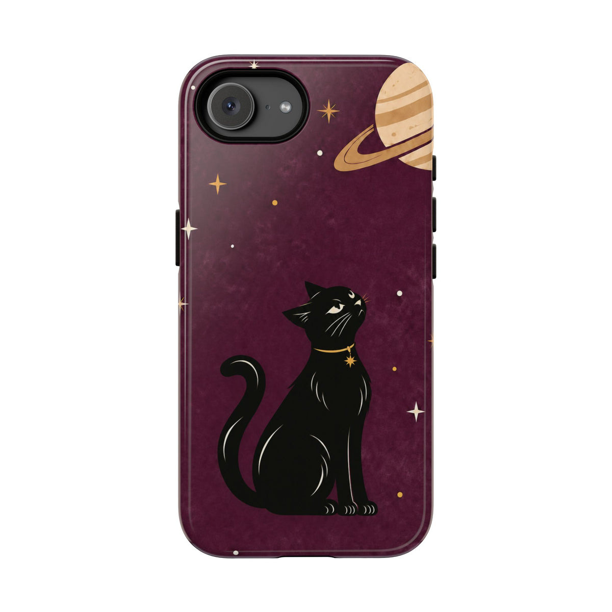 Plum Celestial Black Cat Phone Case - Purple Phone Case - iPhone 17e / Glossy