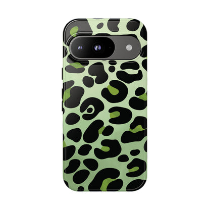 Chic Sage Leopard Print Phone Case