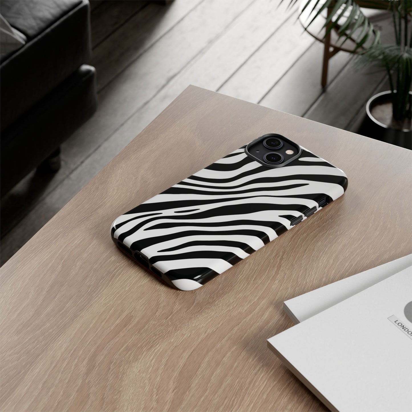 Modern Monochrome Zebra Print Phone Case