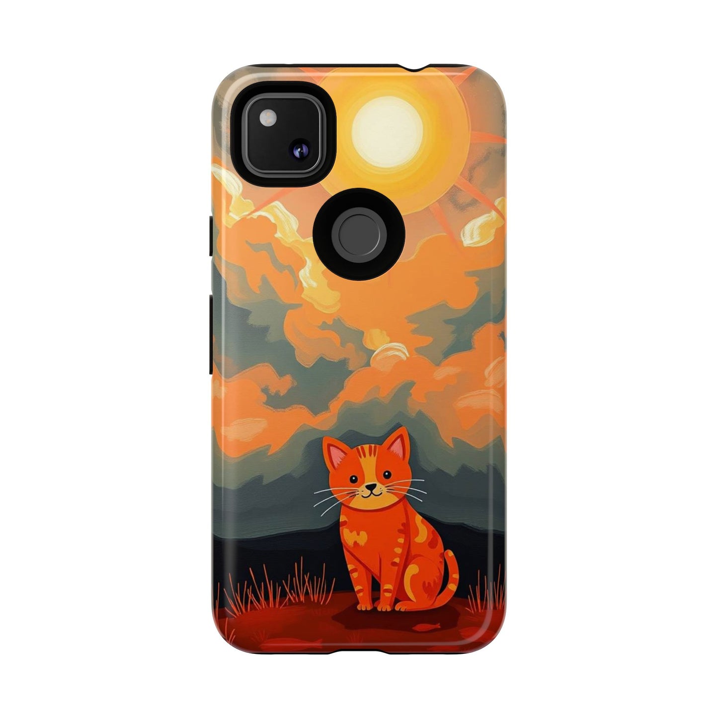 Acrylic Painting Style Cat Design Phone Case