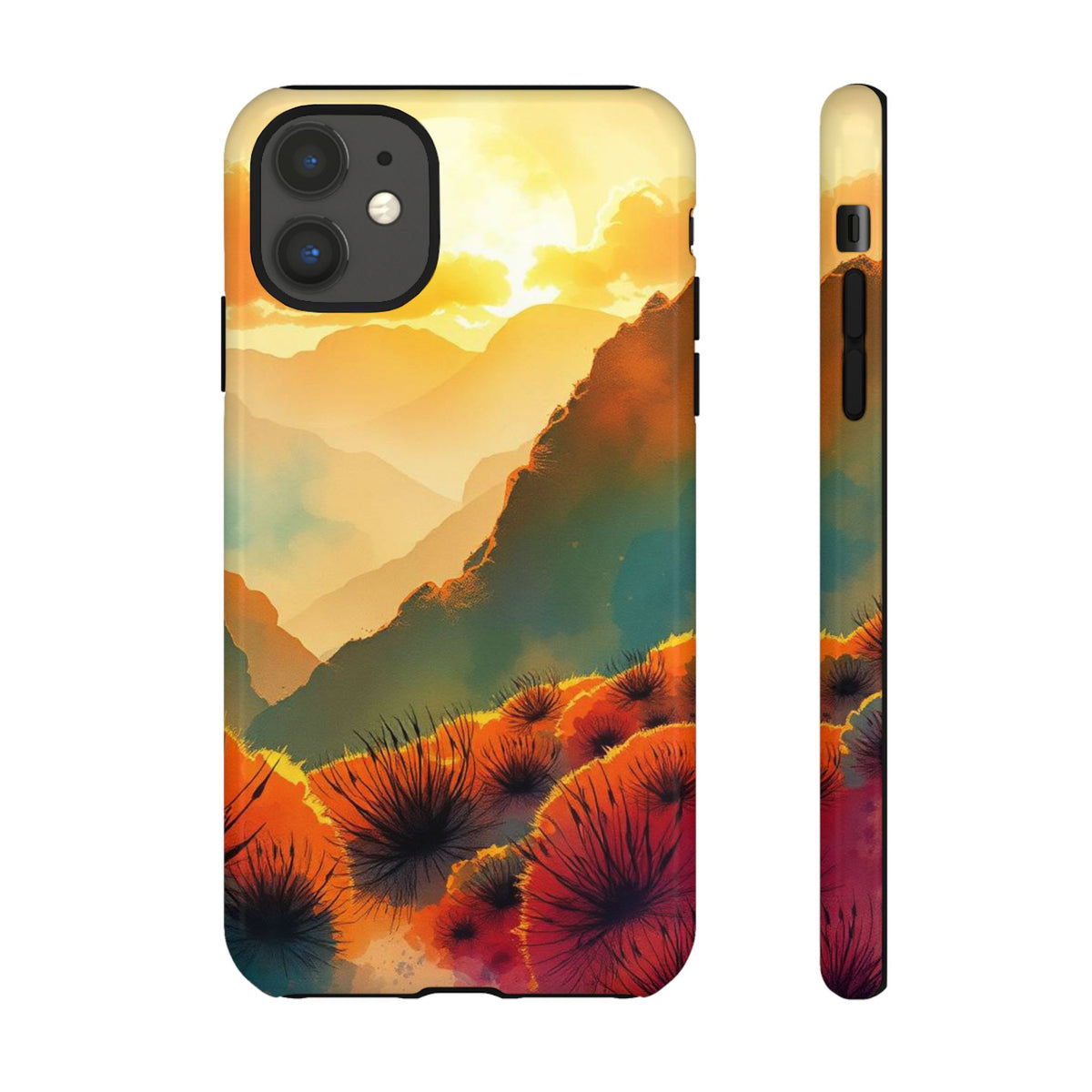 Ideallic Watercolour Sunset Design Phone Case - Multicolor Phone Case - iPhone 11 / Glossy