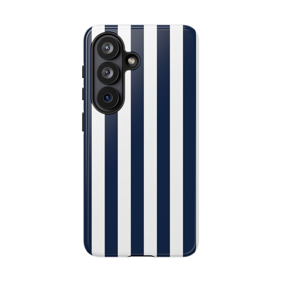 Simple Dark Blue & White Stripe Pattern Phone Case - White Phone Case - Samsung Galaxy S26 / Glossy