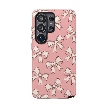 Chic Blush Pink Bow Pattern Phone Case