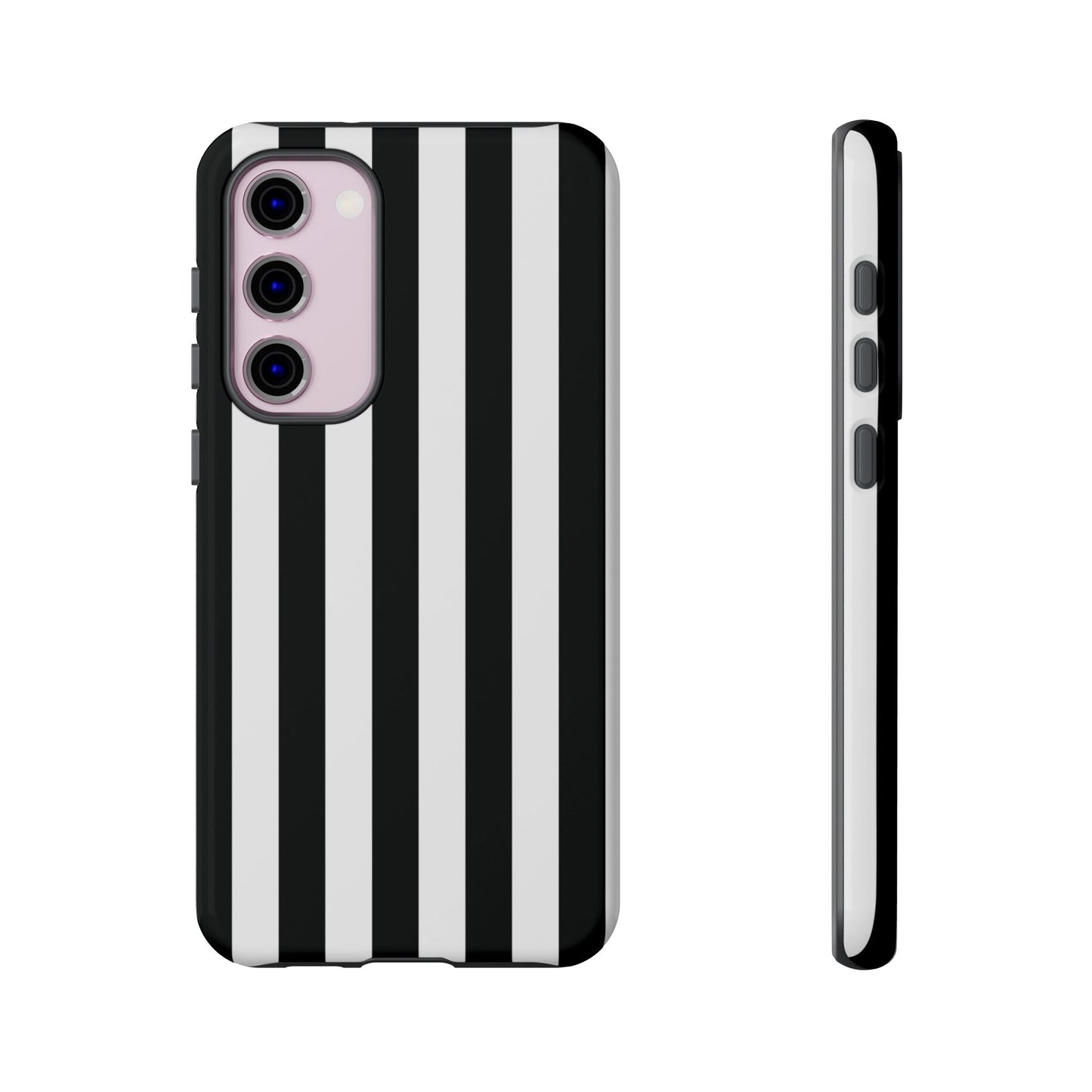Samsung Galaxy S23 Plus / Glossy Phone Case - Simple Black & White Stripe Pattern Phone Case