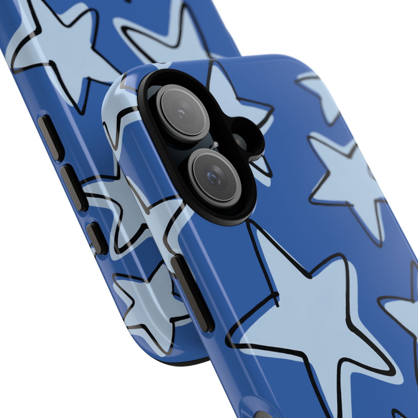 Cobalt Blue Doodle Star Phone Case