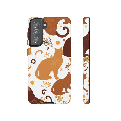 Samsung Galaxy S21 FE / Glossy Phone Case - Abstract Cat Pattern Phone Case