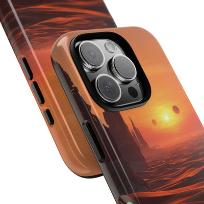 Twin Suns Desert World Sci-fi Phone Case - Orange Phone Case