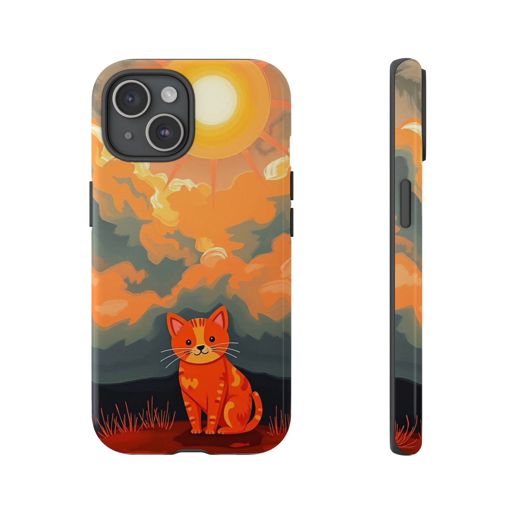 Acrylic Painting Style Cat Design Phone Case - Multicolor Phone Case - iPhone 15 / Glossy