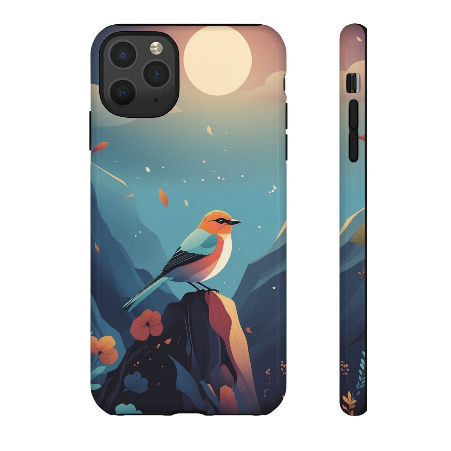 iPhone 11 Pro Max / Glossy Phone Case - Stylised Bird Design Phone Case