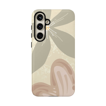 Hibiscus Heart Pattern Phone Case - Beige Phone Case - Samsung Galaxy S24 Plus / Glossy