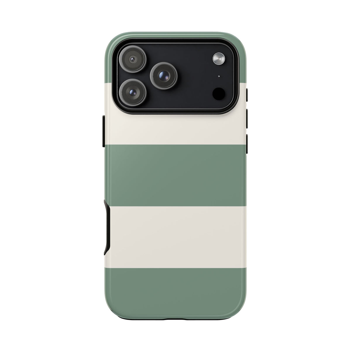 Green & White Horizontal Stripe Pattern Phone Case - Green Phone Case - iPhone 18 Pro Max / Glossy