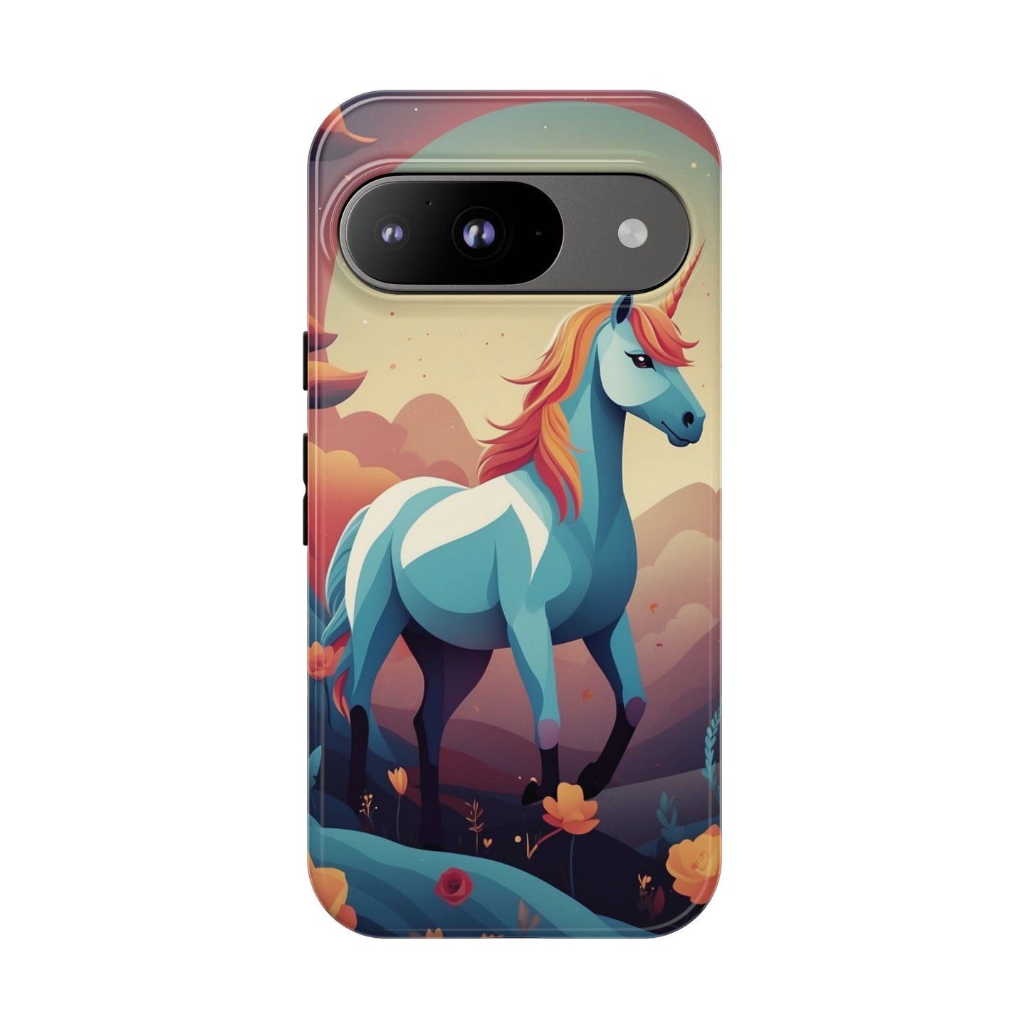 Google Pixel 9 / Glossy Phone Case - Stylised Unicorn Design Phone Case