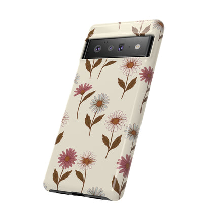 Pretty Cream & Rose Daisy Pattern Phone Case