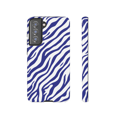 Stylish Electric Blue Zebra Print Phone Case