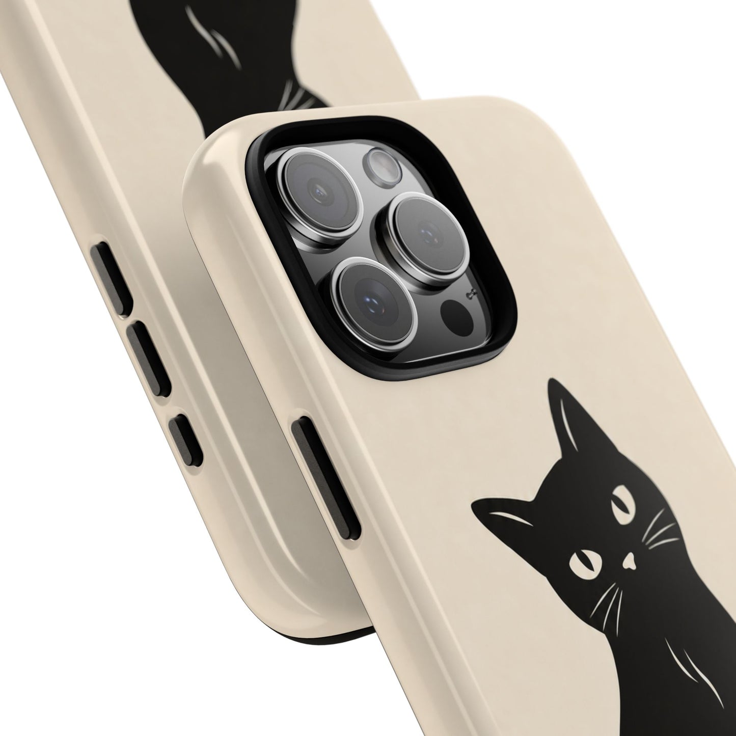 Minimalist Cream & Black Cat Phone Case