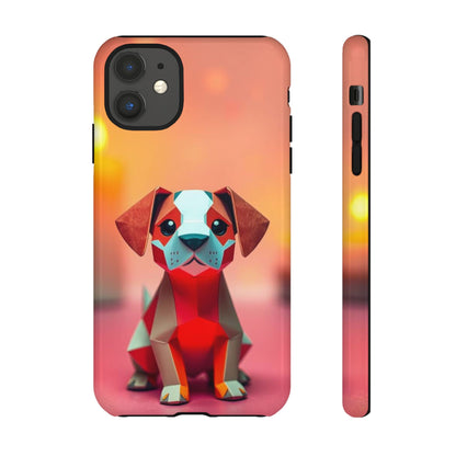iPhone 11 / Glossy Phone Case - Origami Dog Design Phone Case