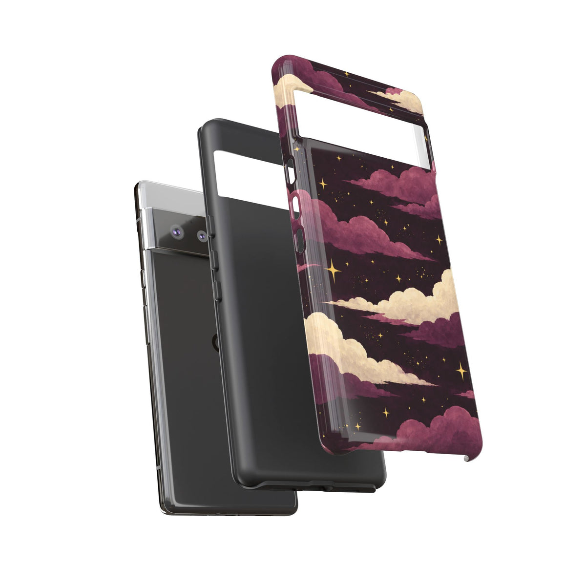 Illustrated Plum Clouds & Stars Phone Case