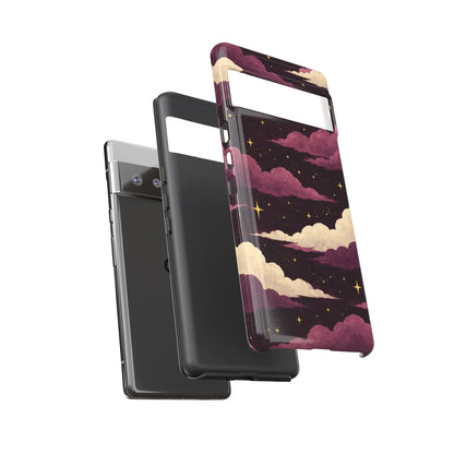 Illustrated Plum Clouds & Stars Phone Case