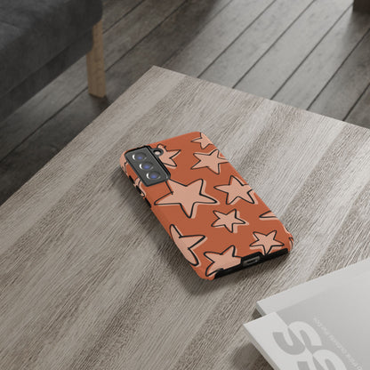 Burnt Orange Doodle Star Phone Case